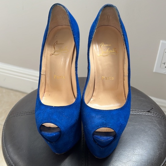 Christian Louboutin Daffodils Blue Suede. - Picture 11 of 12